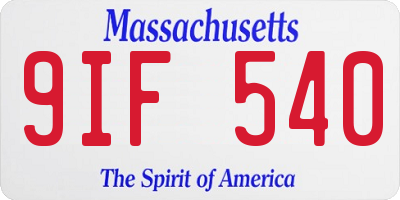 MA license plate 9IF540