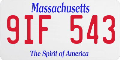 MA license plate 9IF543