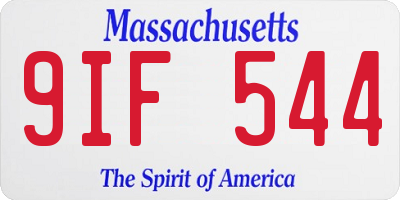 MA license plate 9IF544