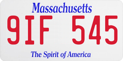 MA license plate 9IF545