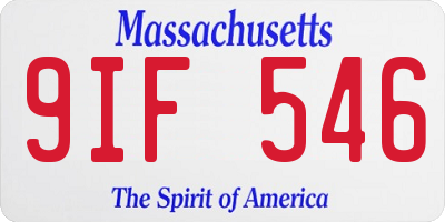 MA license plate 9IF546