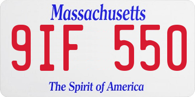 MA license plate 9IF550