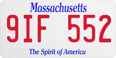 MA license plate 9IF552