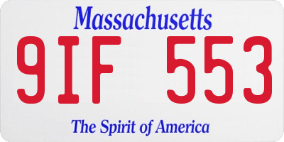 MA license plate 9IF553