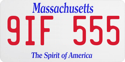 MA license plate 9IF555
