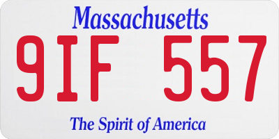MA license plate 9IF557