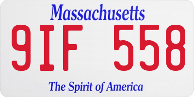 MA license plate 9IF558