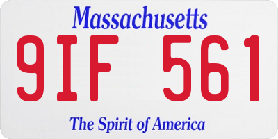 MA license plate 9IF561