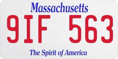 MA license plate 9IF563