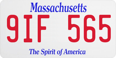 MA license plate 9IF565