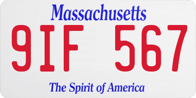 MA license plate 9IF567