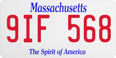 MA license plate 9IF568
