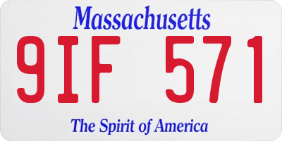 MA license plate 9IF571