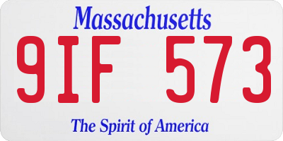 MA license plate 9IF573