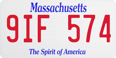 MA license plate 9IF574