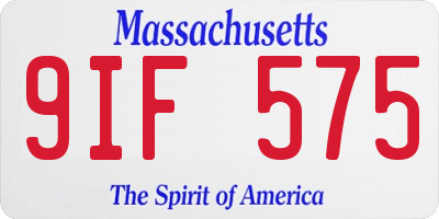 MA license plate 9IF575