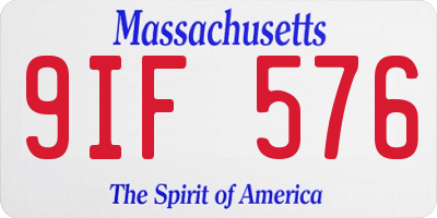 MA license plate 9IF576