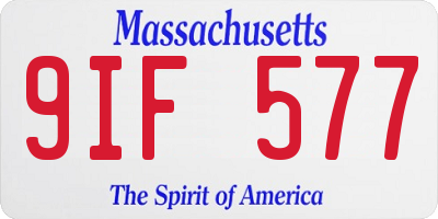 MA license plate 9IF577