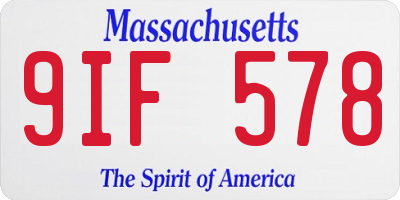 MA license plate 9IF578