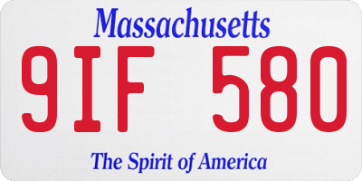MA license plate 9IF580