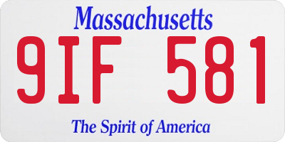 MA license plate 9IF581