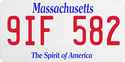 MA license plate 9IF582