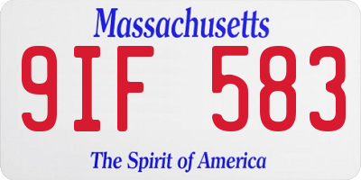MA license plate 9IF583