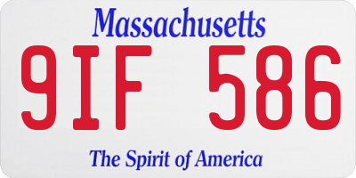 MA license plate 9IF586