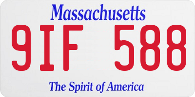MA license plate 9IF588