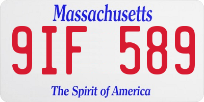 MA license plate 9IF589