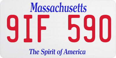 MA license plate 9IF590