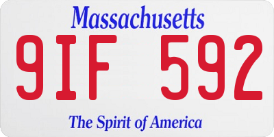 MA license plate 9IF592