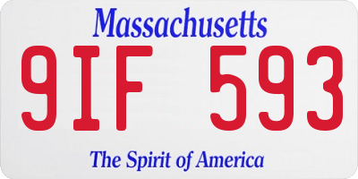 MA license plate 9IF593