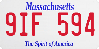 MA license plate 9IF594