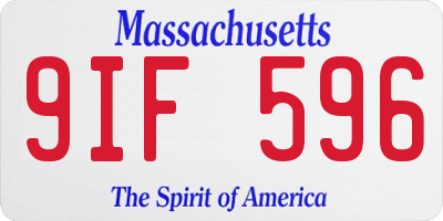 MA license plate 9IF596
