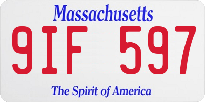 MA license plate 9IF597