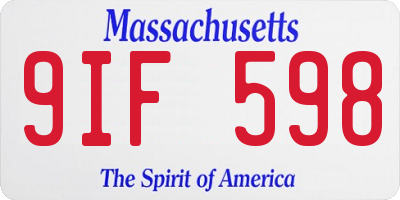 MA license plate 9IF598