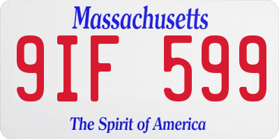 MA license plate 9IF599