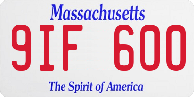 MA license plate 9IF600
