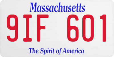MA license plate 9IF601