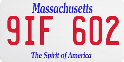 MA license plate 9IF602