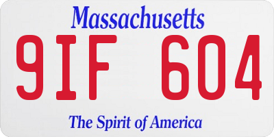MA license plate 9IF604