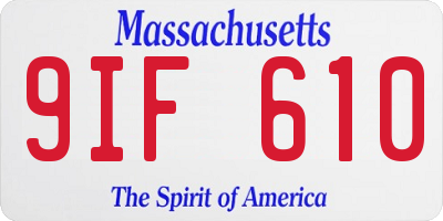 MA license plate 9IF610