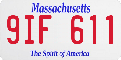 MA license plate 9IF611
