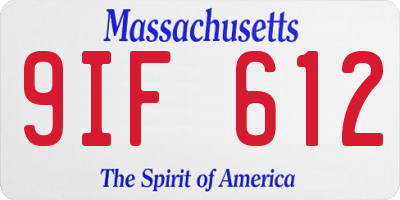 MA license plate 9IF612