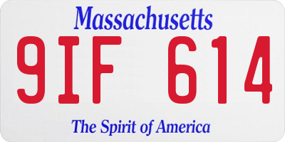 MA license plate 9IF614