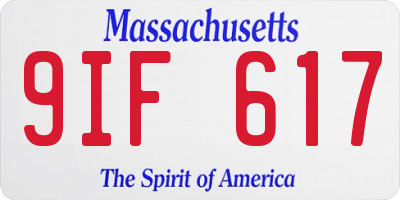 MA license plate 9IF617