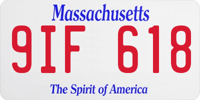 MA license plate 9IF618