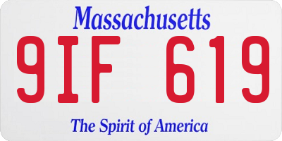 MA license plate 9IF619