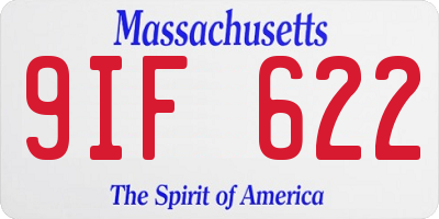 MA license plate 9IF622